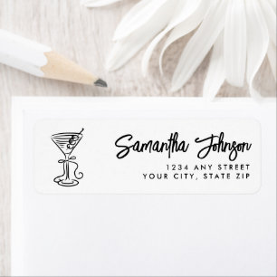 Black & White Tying Up Her Twenties 30th Birthday Return Address Label