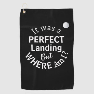 Black White Typography Funny Humour Golf Ball Towel