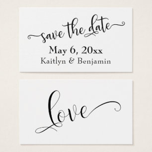 Black White Typography Save the Date Insert Card