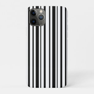 Black & White Uneven Stripes iPhone 11 Pro Case