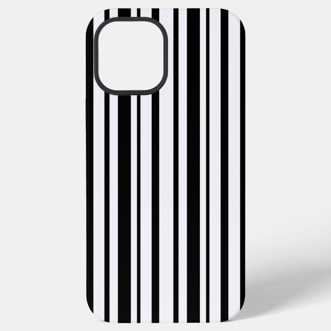 Black & White Uneven Stripes  iPhone Case (Back)