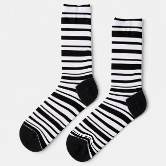 Black & White Uneven Stripes Socks