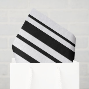 Black & White Uneven Stripes Tissue Paper