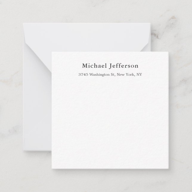 Black White Unique Classical Elegant Plain Card (Front)