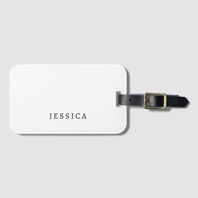 Black White Unique Classical Professional Name Luggage Tag (Front Horizontal)