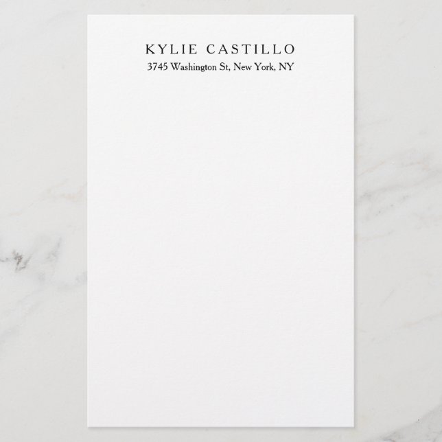 Black White Unique Classical Professional Stationery (Front)