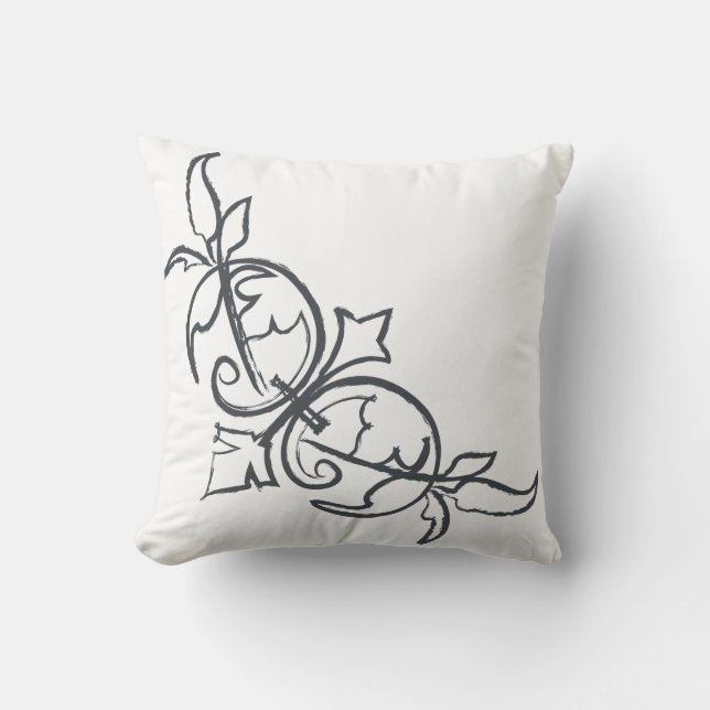 Black White Unique Emblem 16x16 Cool Art Pillow (Front)