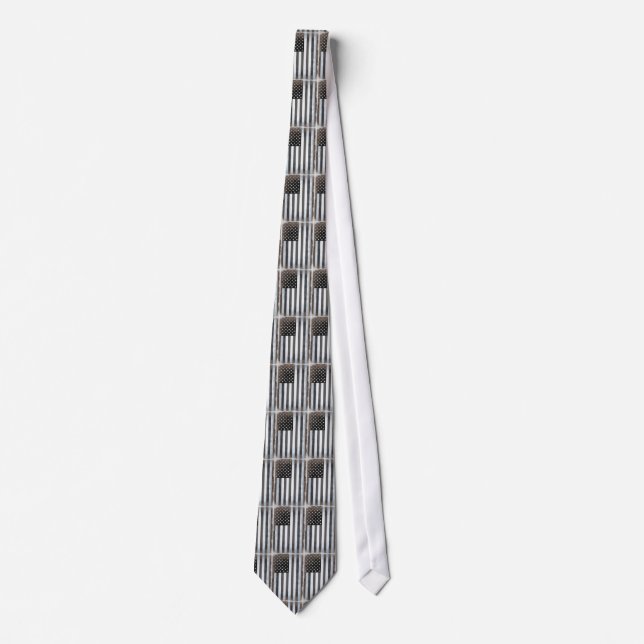Black & White US American Flag Tie (Front)