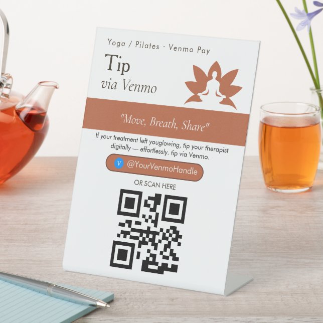 Black & White Venmo Tips QR Code Sign  (In SItu)