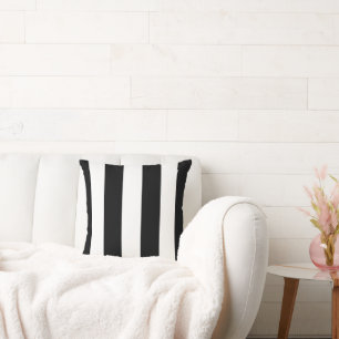 Black & White Vertical Striped Cushion