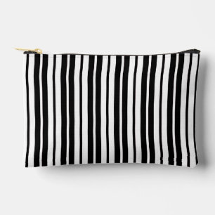 Black White Vertical Stripes Pattern Design Accessory Pouch