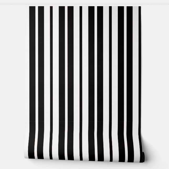 Black White Vertical Stripes Pattern Wallpaper (Unrolling)