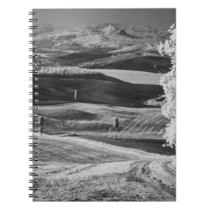 Black & White view of winding road Notebook