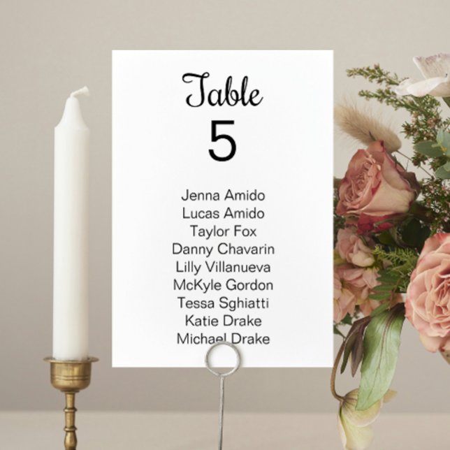 Black White Vine Wedding Seating Chart Cards (Creator Uploaded)