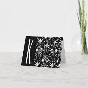 Black & White Vintage Art Deco Design Note Card