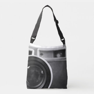 Black & White Vintage Film Camera Offset Crossbody Bag