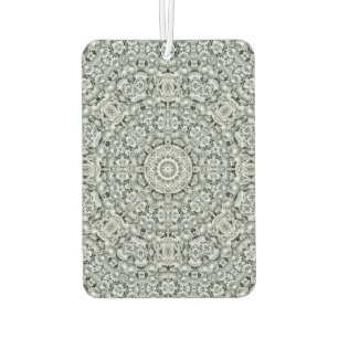 Black & White Vintage Fractal Kaleidoscope Car Air Freshener