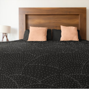 Black & White Vintage MCM Geometric Wave any colou Fleece Blanket