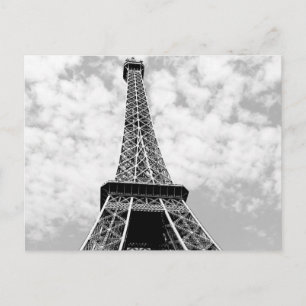 Black & White Vintage Paris Eiffel Tower Postcard
