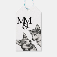 Black & White Vintage Whimsical Corgi Wedding