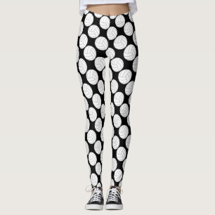 Black & White Volleyball Legging Compression Pants