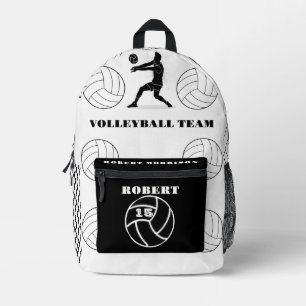 Black & white Volleyball sport bag personalized, 