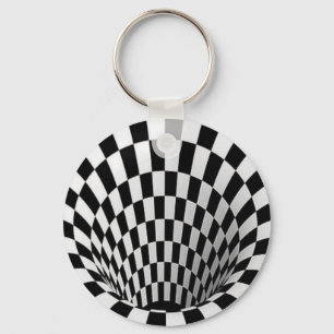 Black & White Vortex Illusion Key Ring