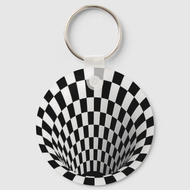 Black & White Vortex Illusion Key Ring (Front)