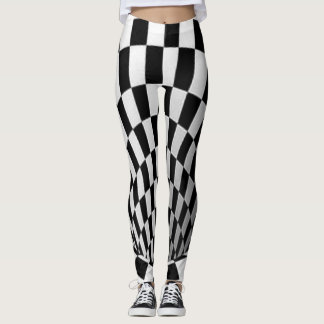 Black & White Vortex Illusion Leggings