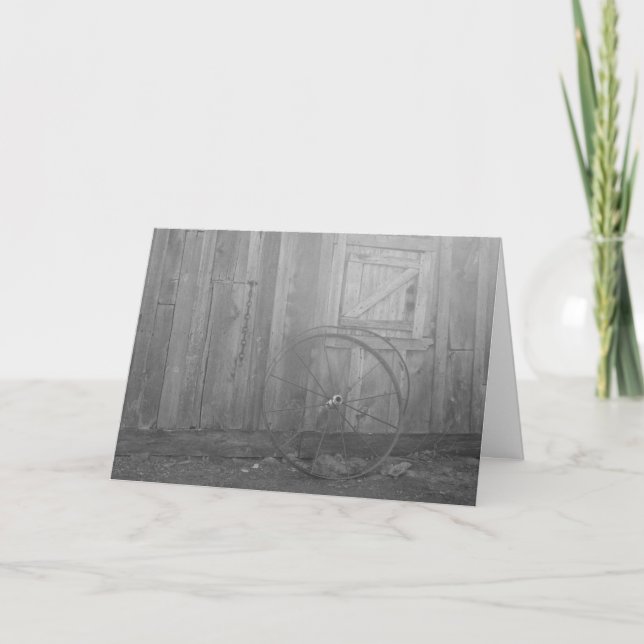 “Black & White Wagon Wheel” Birthday Card (Front)