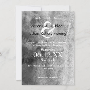 Black/White Watercolor - 3x5 Wedding Invitation