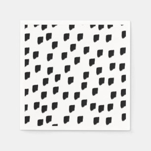 Black & White Watercolor Brushstroke Napkin