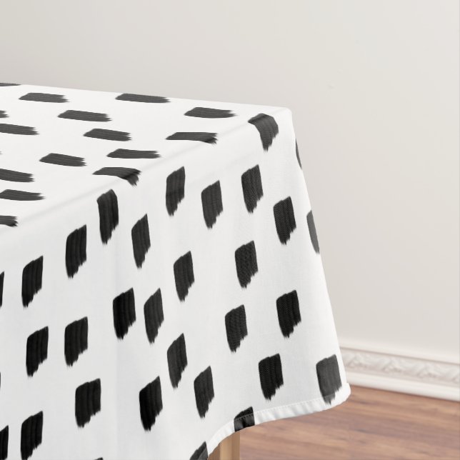 Black & White Watercolor Brushstroke Tablecloth (In Situ)