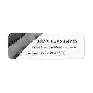 Black & White Watercolor Modern Return Address Label