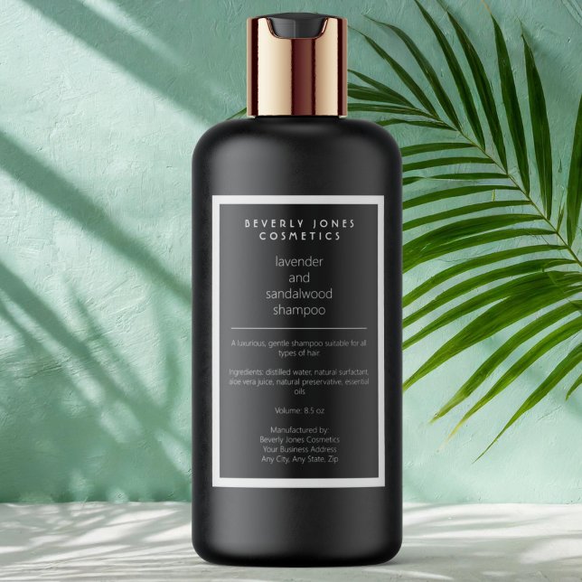 Black white waterproof cosmetics bottle label (Creator Uploaded)