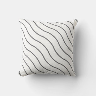 Black White Wave Pattern Cushion