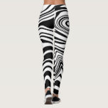 Black White Waves Striped Leggings - Choose Colour<br><div class="desc">Abstract Warped Black and White Waves Stripe Leggings - or Choose / add your favourite background colours !</div>