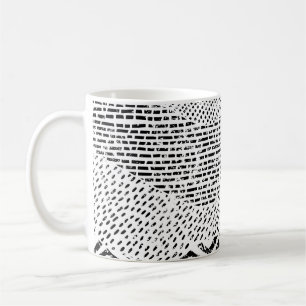 Black White Wavy Patchwork Ornament Coffee Mug