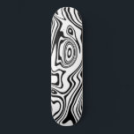 Black White Wavy Striped Skateboard Choose Colours<br><div class="desc">Custom Colours - Abstract Warped Black and White Wavy Striped Skateboard - Customisable - or Choose / add your favourite background colour ! MIGNED Design</div>