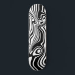 Black White Wavy Striped Skateboard Custom Colour<br><div class="desc">Custom Colours - Abstract Warped Black and White Waves Stripe Skateboards - Customisable - or Choose / add your favourite background colour ! MIGNED Design</div>