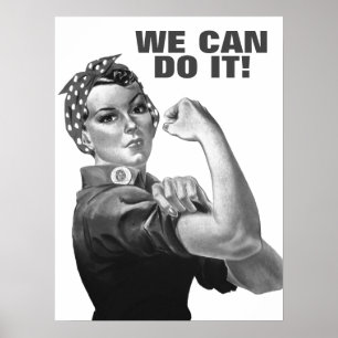 Black White We Can Do It World War II Propaganda Poster