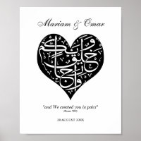 Black & White We Created You in Pairs Nikkah
