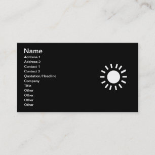 BLACK WHITE WEATHER SYMBOL SUNSHINE GRAPHICS BUSINESS CARD