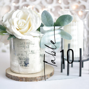 Black White Wedding Acrylic Table Number
