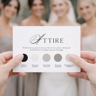 Black & White Wedding Attire Card