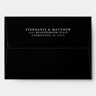 Black & White Wedding Chic Return Address Elegant Envelope