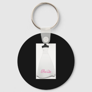 Black & White Wedding Dress Bride Keychain