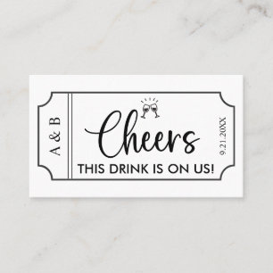 Black & White Wedding Drink Ticket Voucher