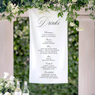 Black & White Wedding Drinks Bar Menu Banner