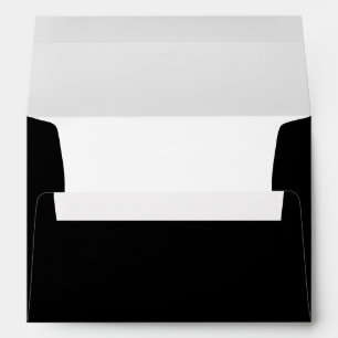 Black White Wedding Elegant Simple Modern Envelope